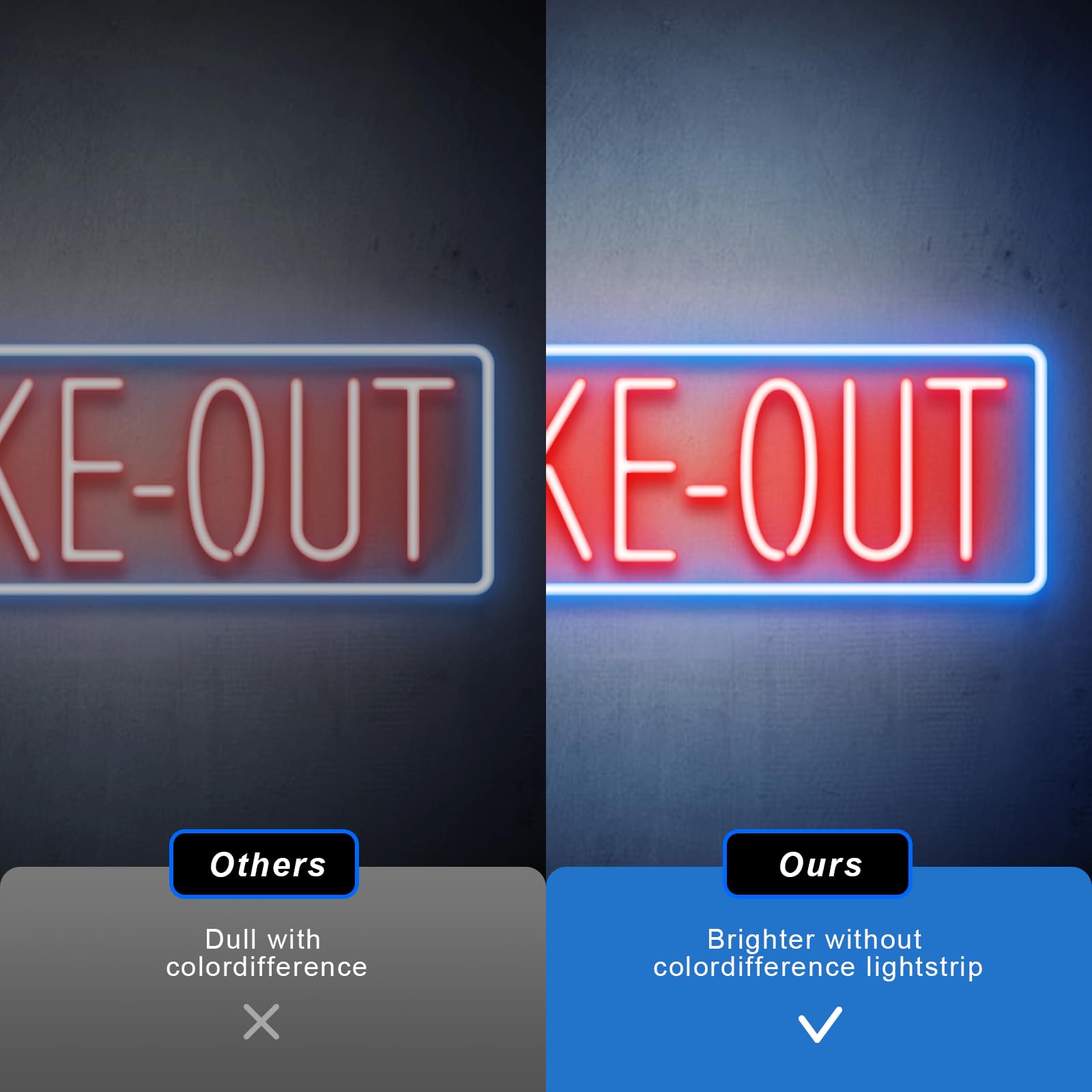 Amazon.co.jp: moweek Take Out Neon Sign - Business Shop LED ネオン